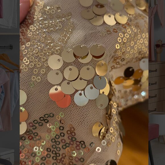 Cream sequin sleeve sweater - Picture 4 of 7